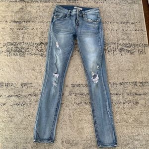 Low Rise Distressed Jean Leggings